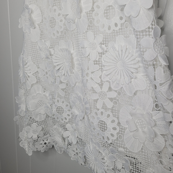 Tuckernuck Blanc Guipure Lace Blythe Dress White Dimensional Floral Bridal SM - Picture 10 of 16